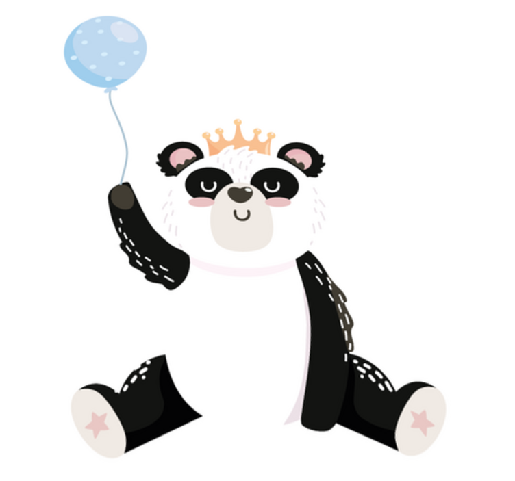 Animal vinyl rug adorable panda balloon - TenStickers