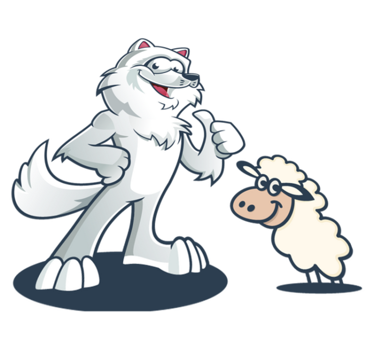 Animal vinyl rug joyful wolf design - TenStickers