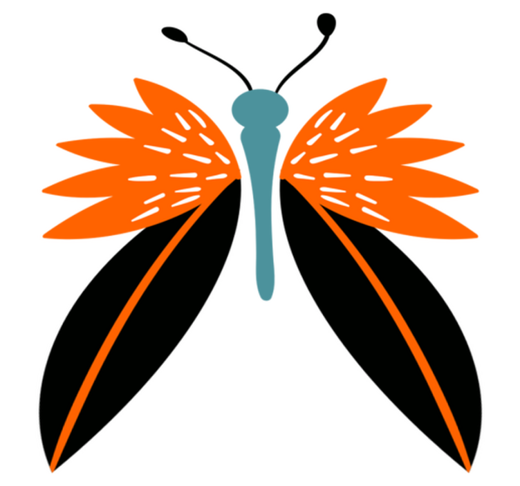 Colorful butterfly accent animal vinyl rug - TenStickers