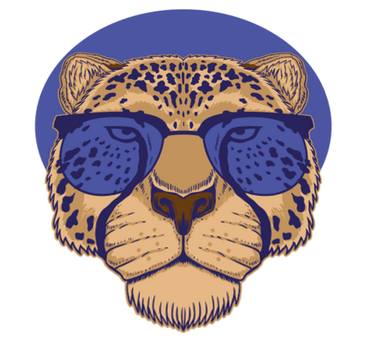 Animal vinyl rug leopard in glasses - TenStickers