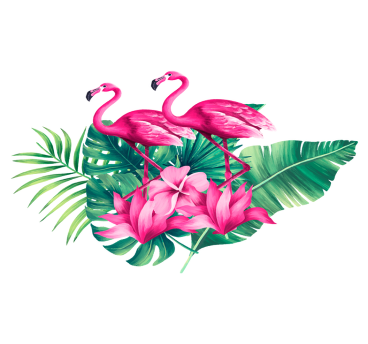 Flamingos and foliage animal vinyl rug - TenStickers