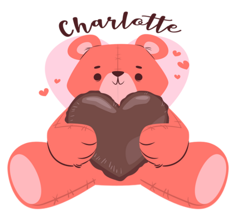 Animal vinyl rug cute bear with heart - TenStickers