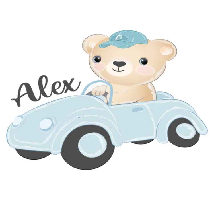 Cute bear driver animal vinyl rug - TenStickers