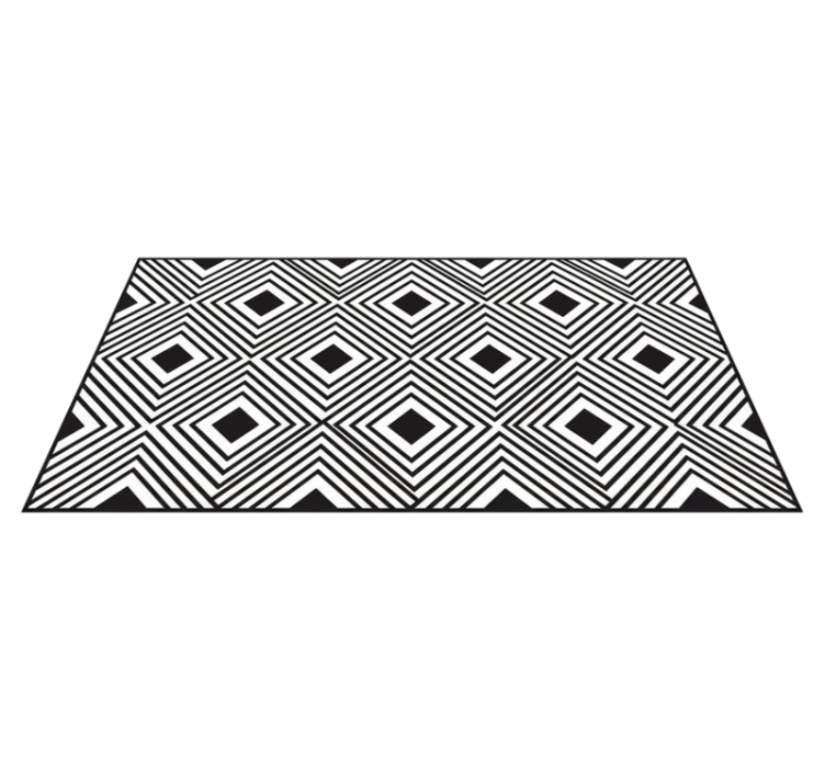 Kitchen vinyl rug with bold diamond lattice design - TenStickers