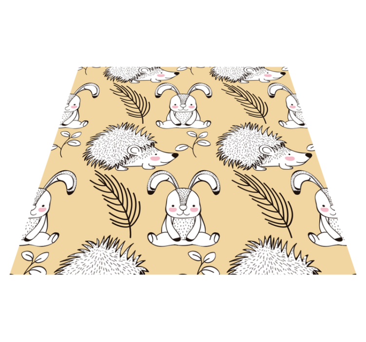 Cute animal patterns animal vinyl rug - TenStickers