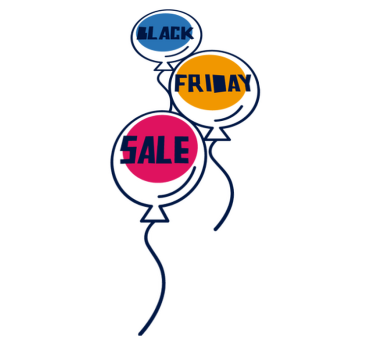 Black friday vinyl rug colorful hot air balloons - TenStickers