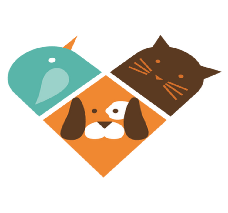 Animal vinyl rug with colorful animal faces - TenStickers