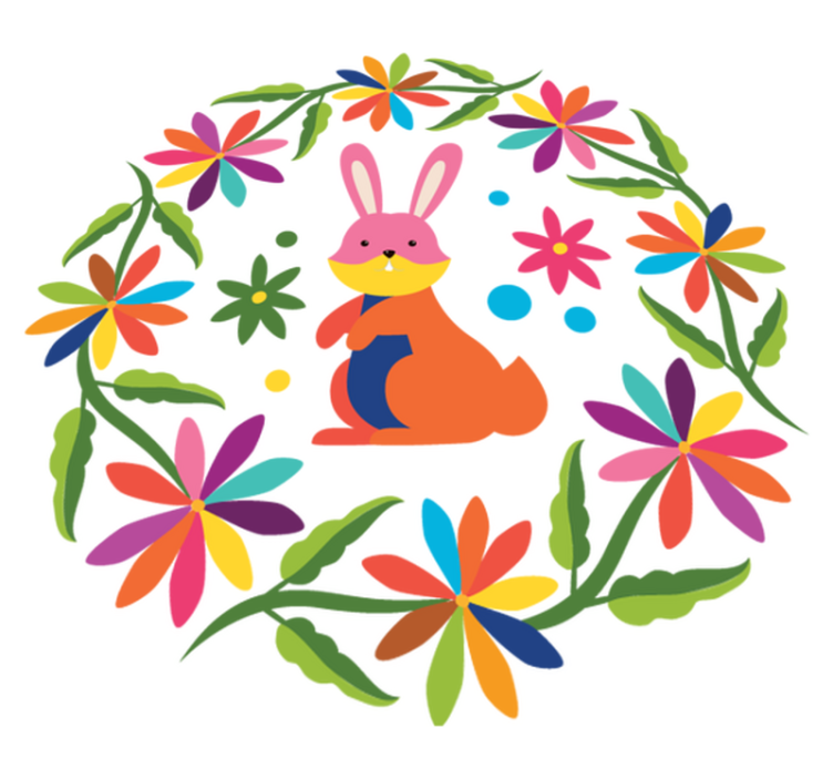 Animal vinyl rug colorful bunny design - TenStickers