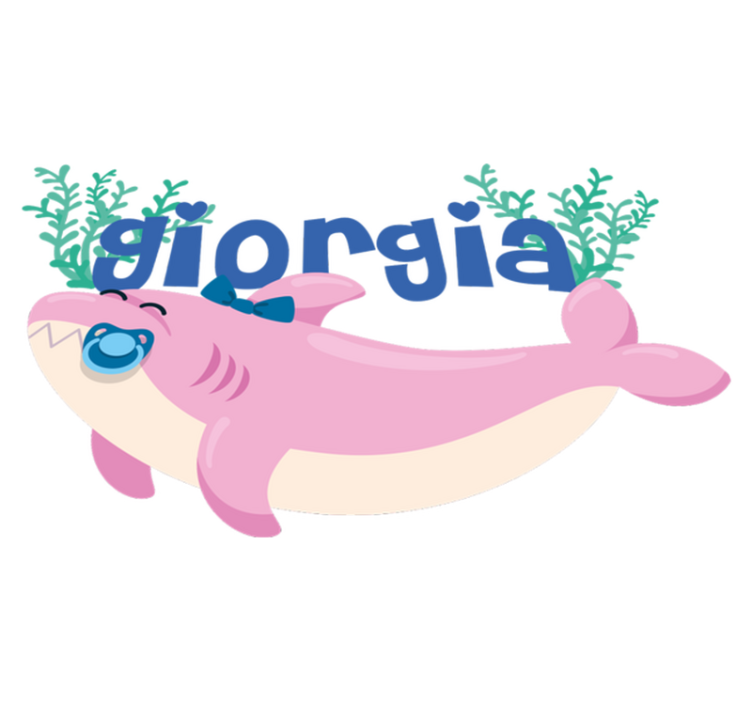 Animal vinyl rug baby shark personalized for girl - TenStickers