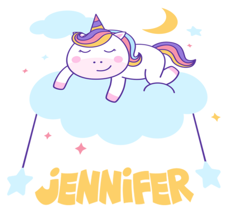 Animal vinyl rug with personalised sleeping unicorn - TenStickers