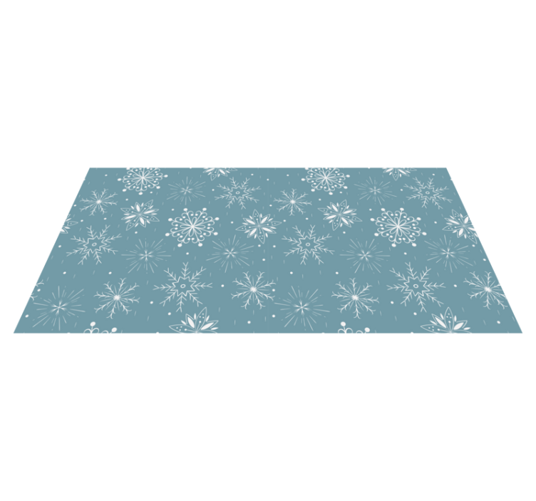 Christmas vinyl rug with blue and white snowflakes - TenStickers