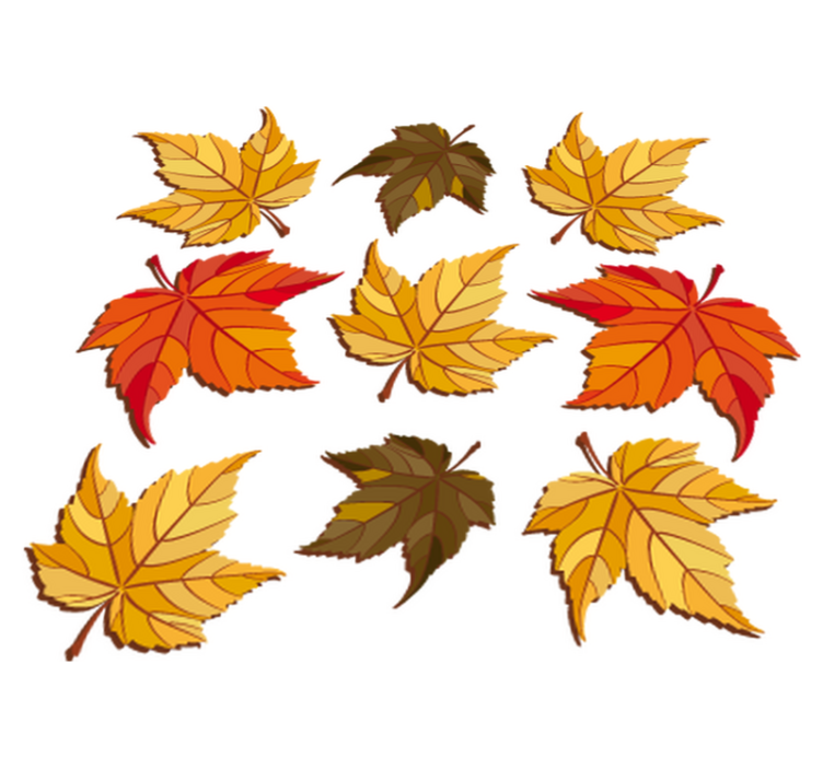 Floral vinyl rug in autumn leaves design - TenStickers