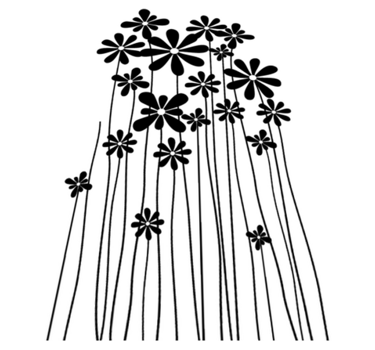 Floral vinyl rug with large black flowers - TenStickers