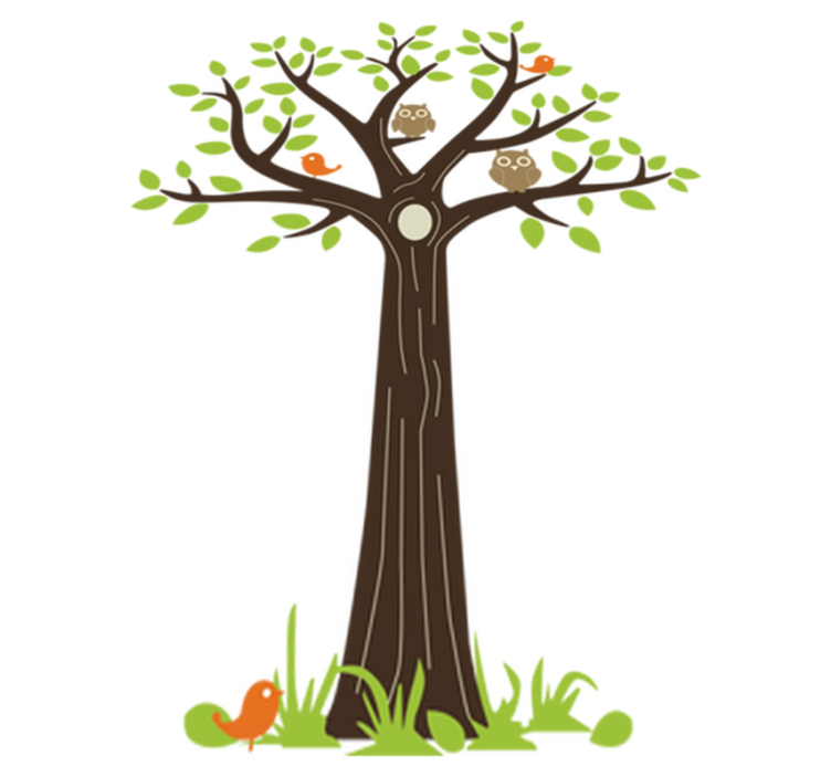 Floral vinyl rug with owls and trees - TenStickers