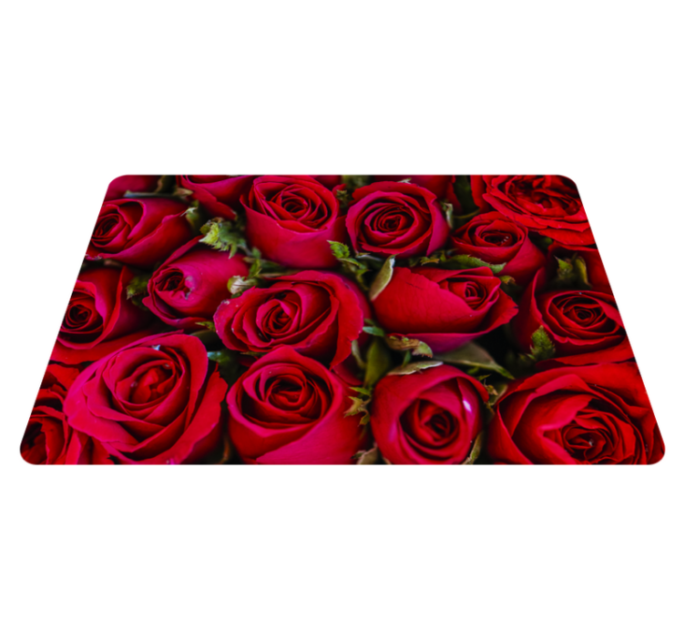 Red floral style floral vinyl rug - TenStickers