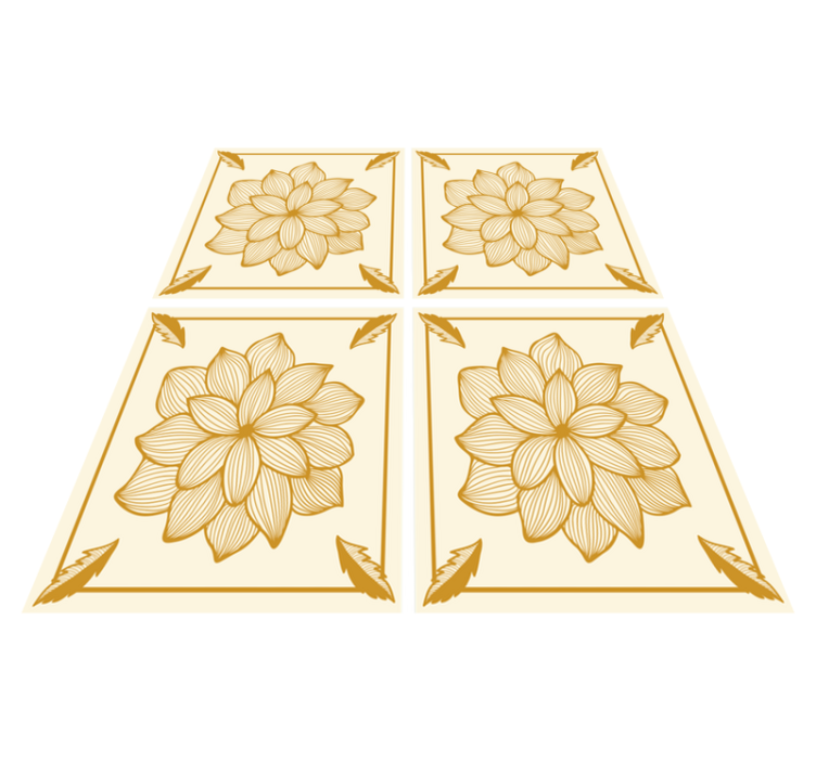 Floral vinyl rug floral bandana paisley tile - TenStickers