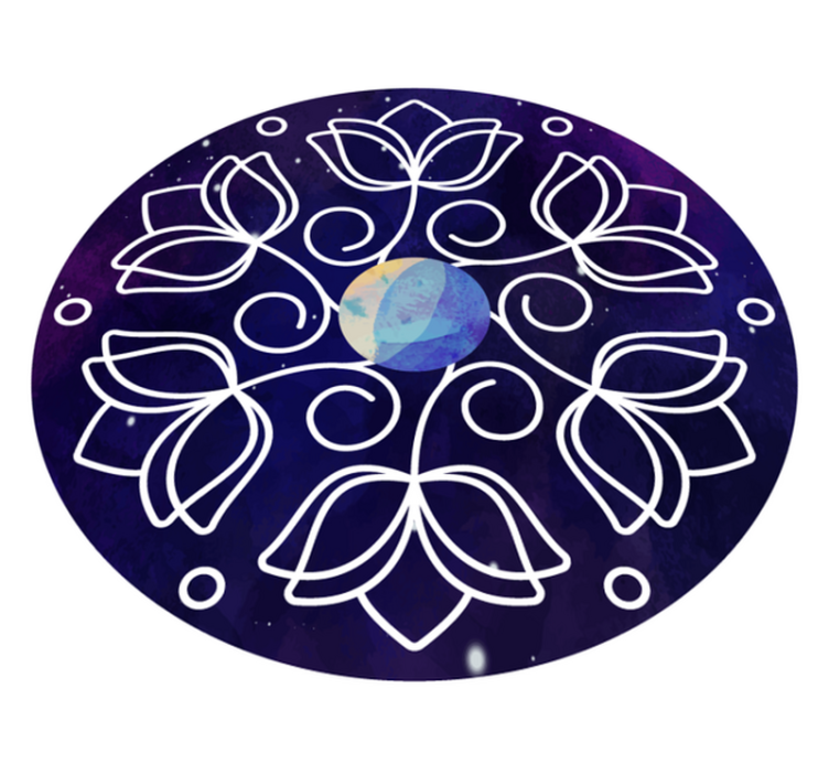 Floral vinyl rug with lotus pattern design - TenStickers