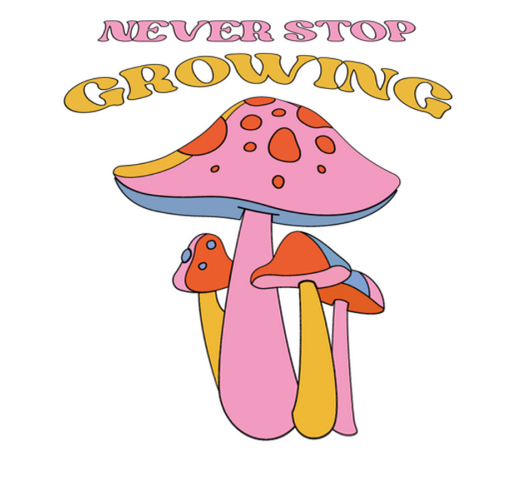Playful mushroom growth floral vinyl rug - TenStickers