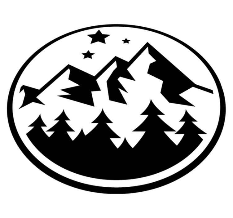 Floral vinyl rug mountainous forest landscape - TenStickers