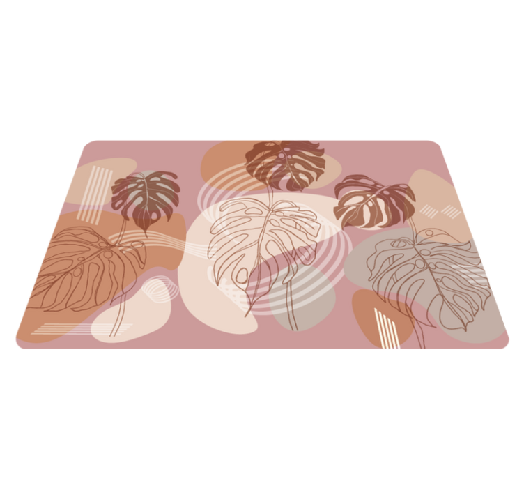 Floral vinyl rug with leaf pattern design - TenStickers