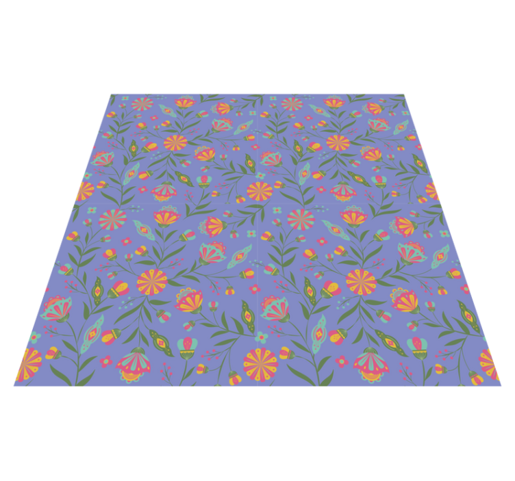 Floral vinyl rug with an adorable design for kids - TenStickers