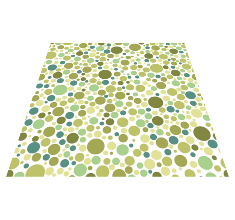 Green polka dots dining room vinyl rug - TenStickers