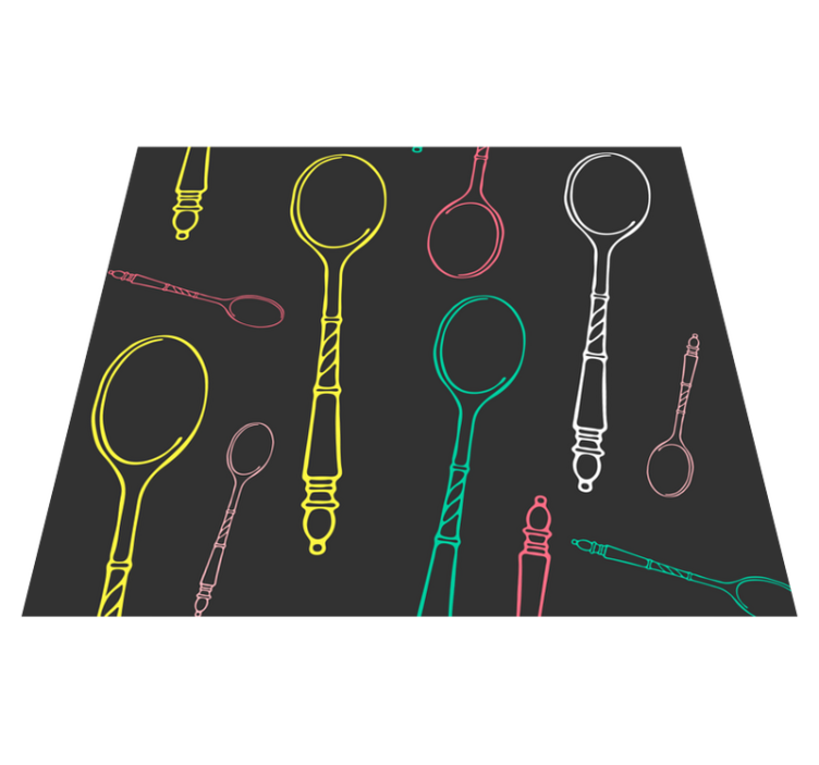 Kitchen vinyl rug with multicolored spoons design - TenStickers