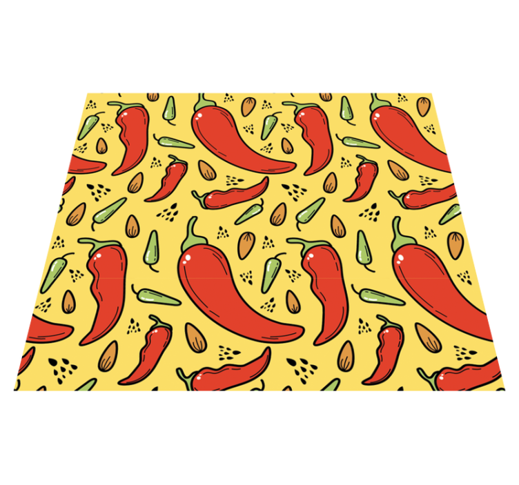 Kitchen vinyl rug red and green hot chili design - TenStickers