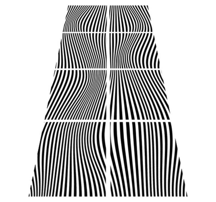 Bathroom vinyl rug with wave-patterned squares - TenStickers