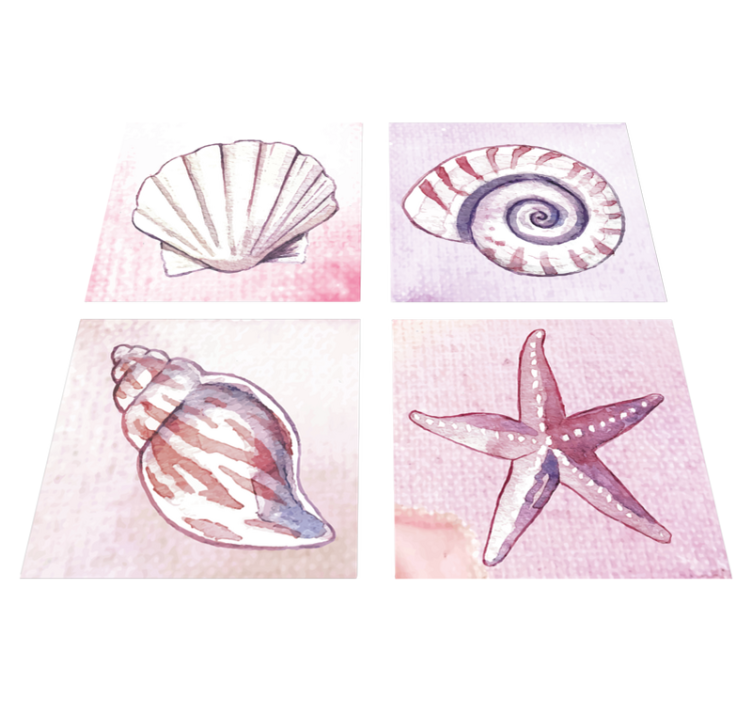 Bathroom vinyl rug with sea life design - TenStickers