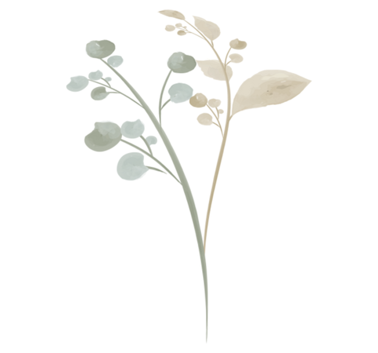 Watercolor branch bathroom vinyl rug - TenStickers