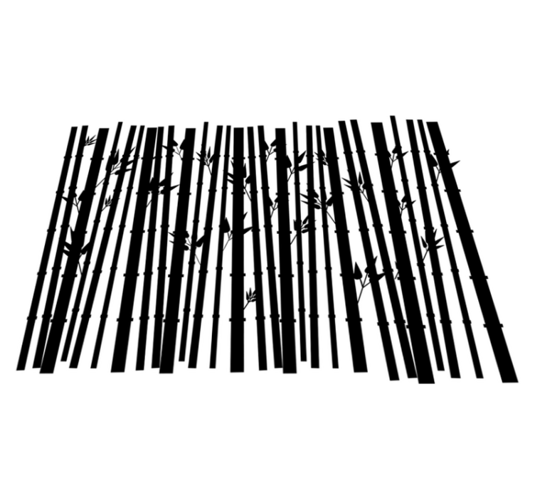 Bamboo plants bathroom vinyl rug - TenStickers