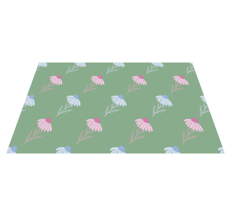 Floral vinyl rug chamomile daisy design - TenStickers