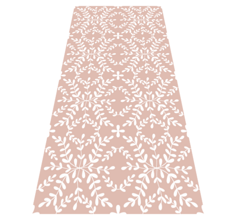 Floral vinyl rug with vintage leaf design - TenStickers