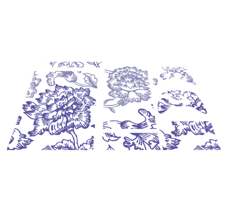 Floral vinyl rug in soft purple floral pattern - TenStickers