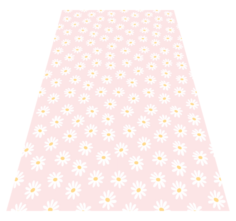 Daisy flower pattern floral vinyl rug - TenStickers