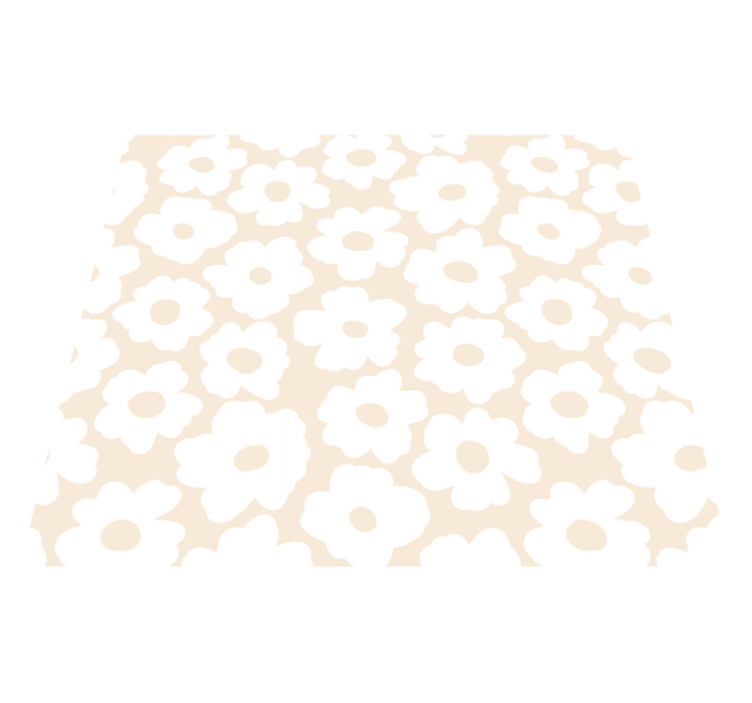 White poppy floral vinyl rug - TenStickers