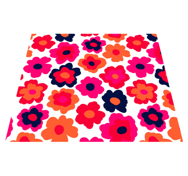 Red poppy floral vinyl rug - TenStickers