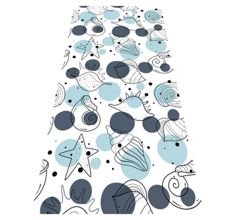 Floral vinyl rug with chic shell designs - TenStickers