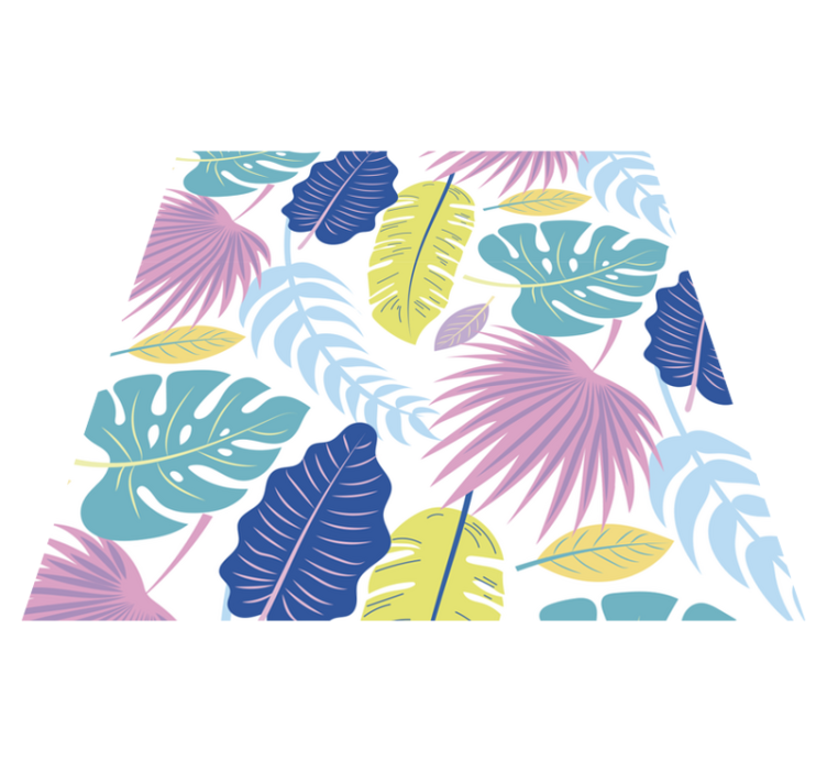 Floral vinyl rug with vibrant leaf designs - TenStickers