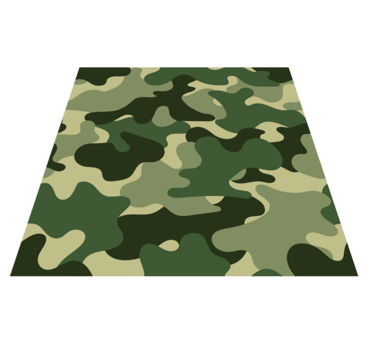 Floral vinyl rug with camo pattern design - TenStickers