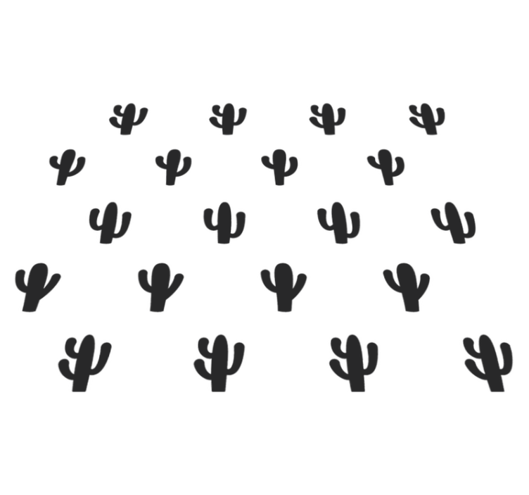 Floral vinyl rug cactus pattern design - TenStickers