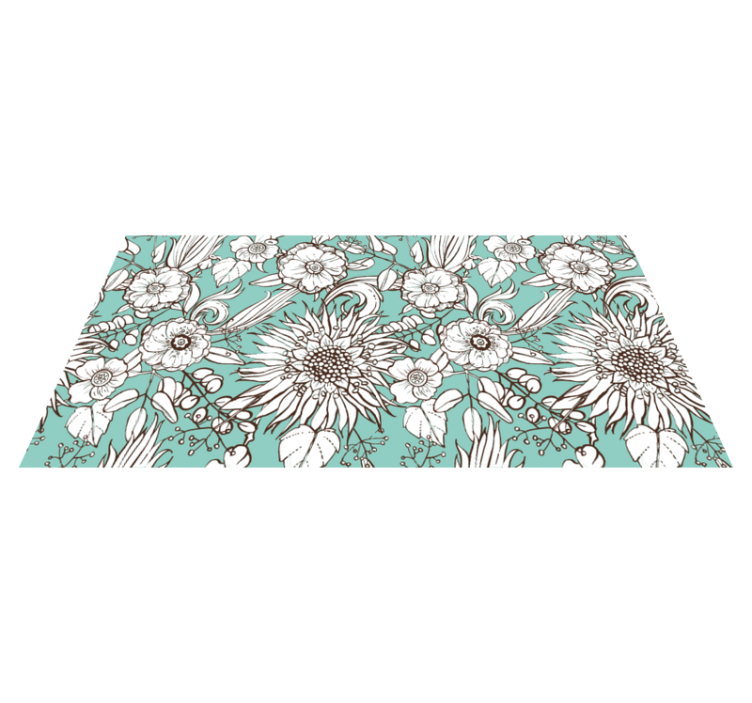 Floral motifs collection floral vinyl rug - TenStickers