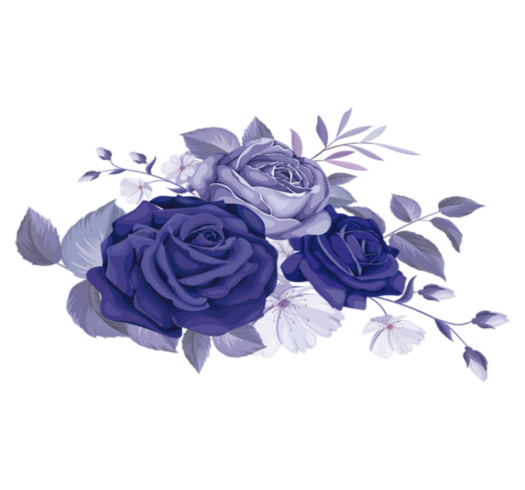 Elegant purple roses floral vinyl rug - TenStickers