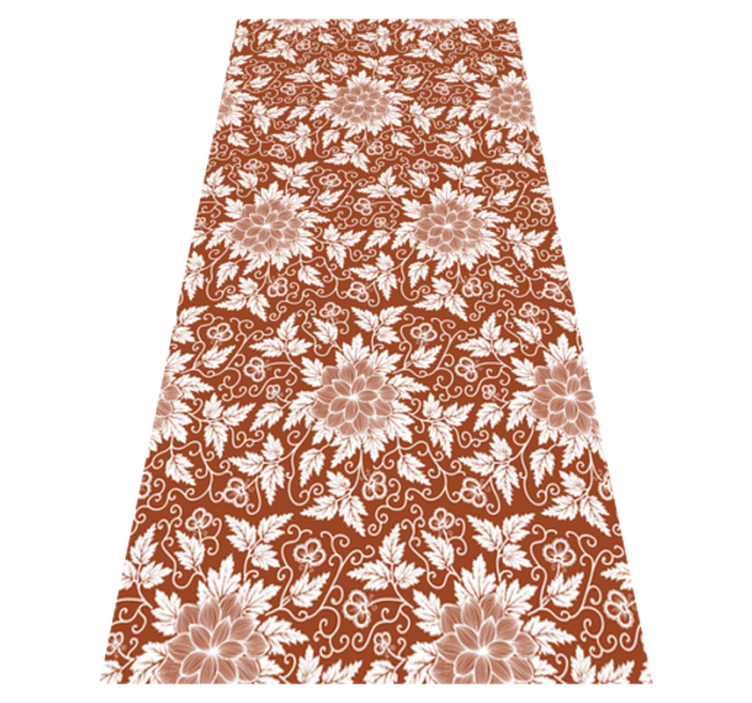 Floral vinyl rug botanical design arrangement - TenStickers