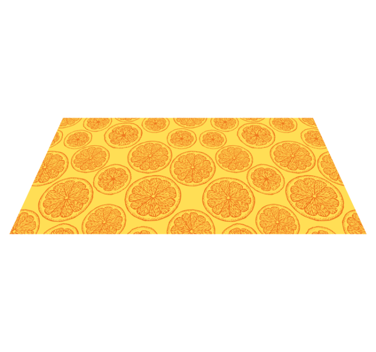 Floral vinyl rug citrus slice design - TenStickers