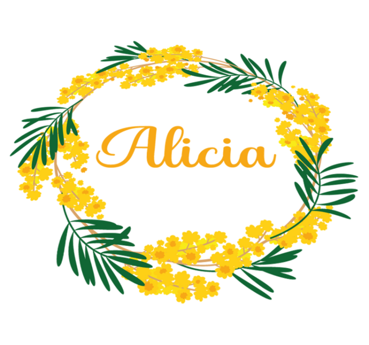 Flower rug rounded mimosa adhesive - TenStickers