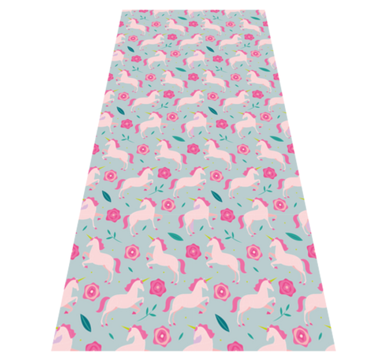 Flower rug with floral unicorn design - TenStickers