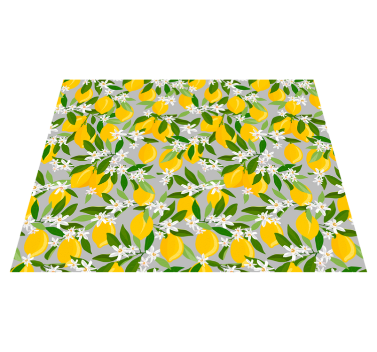 Lemon flower pattern flower rug - TenStickers