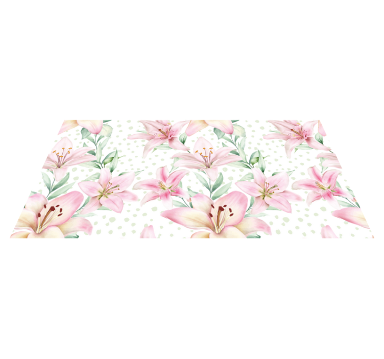 Flower rug with elegant lily patterns - TenStickers